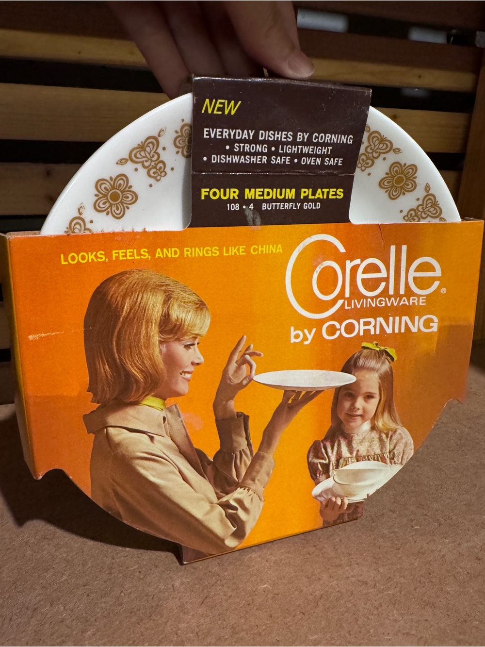 Vintage Corelle Butterfly Gold Medium Plates - Set of 4